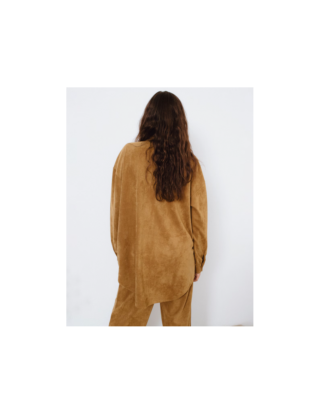 Camisa de mujer oversize ante