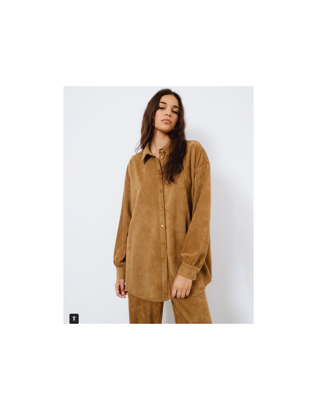 Camisa de mujer oversize ante