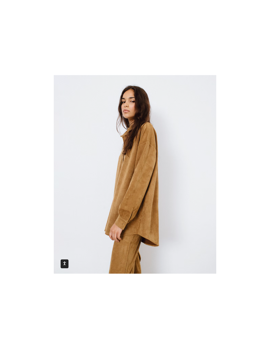 Camisa de mujer oversize ante